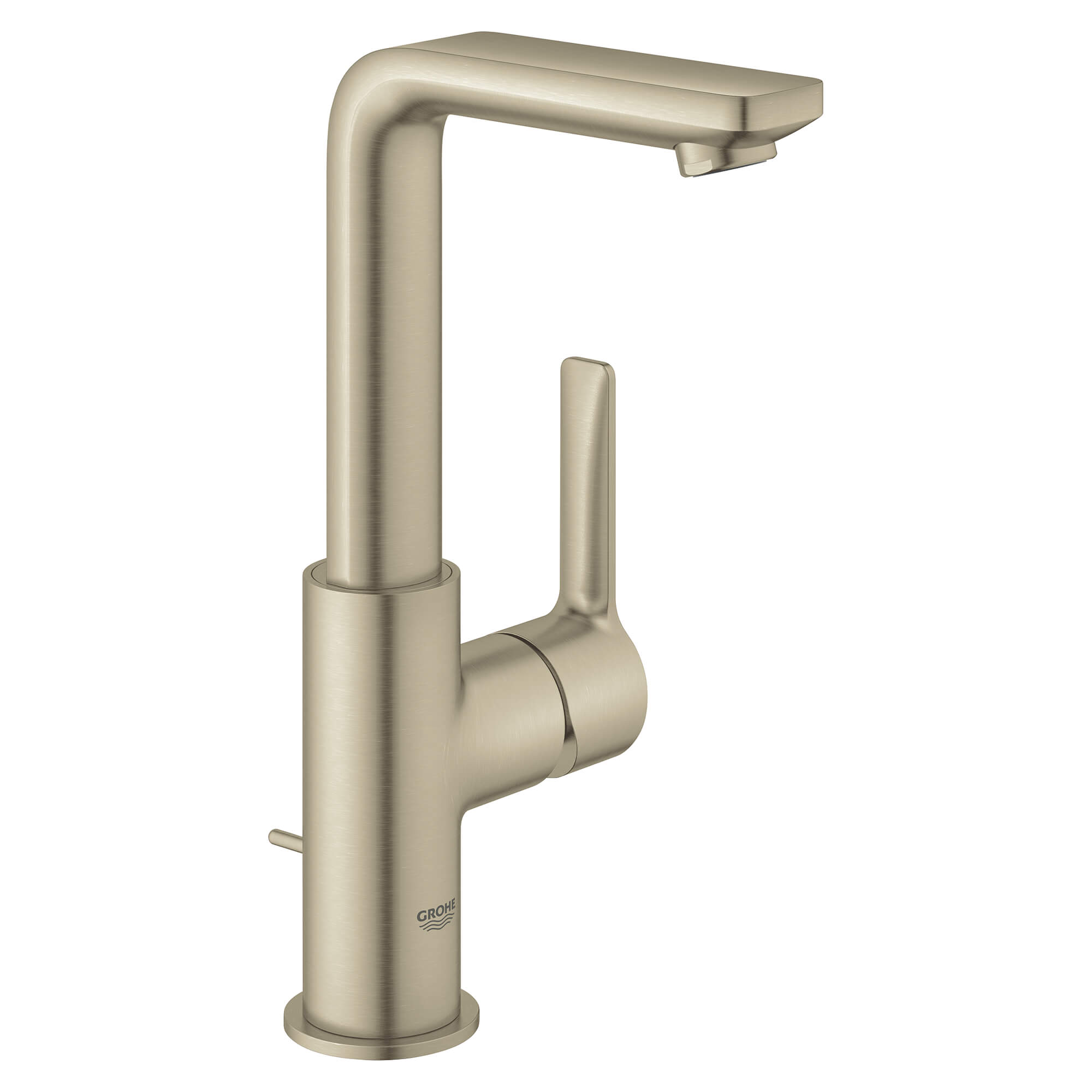 Single Hole Single Handle L Size Bathroom Faucet 12 GPM GROHE BRUSHED NICKEL